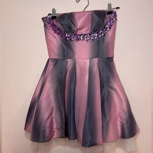Betsey Johnson Pink and Black Mini Party Dress Size 2